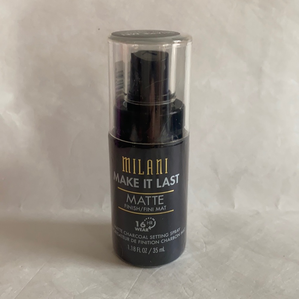 MILANI Make It Last Matte Finish Charcoal Setting Spray 1.18oz Travel